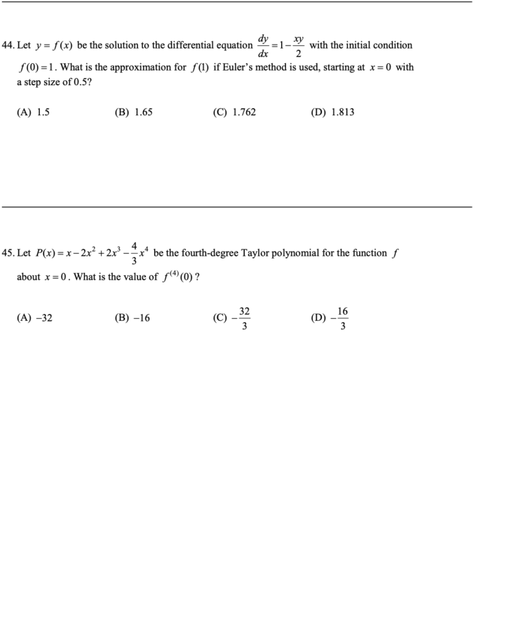 AP Calculus BC Practice Test 1